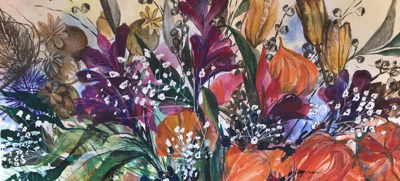 Mixed Media Painting Workshop: Autumn Flowers and Seed Pods