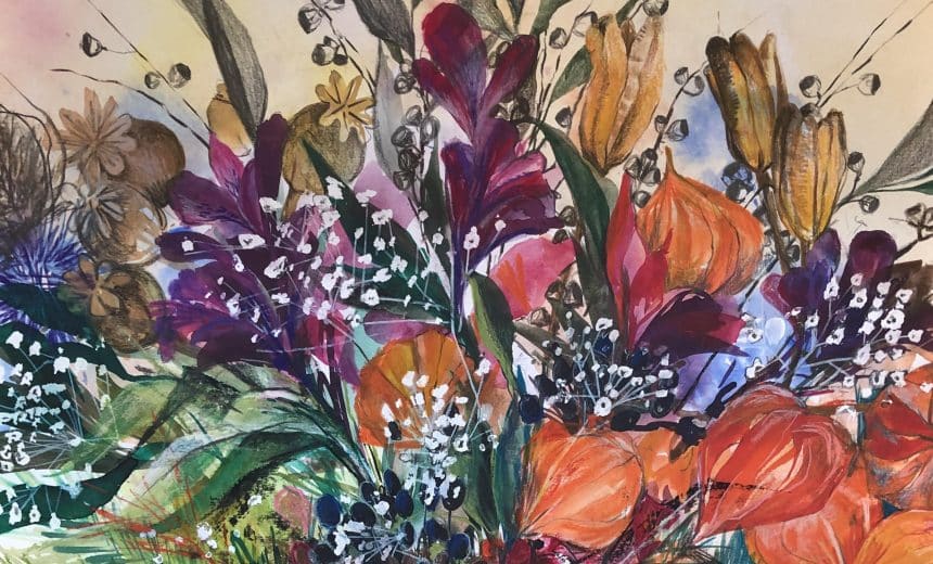 Mixed Media Painting Workshop: Autumn Flowers and Seed Pods