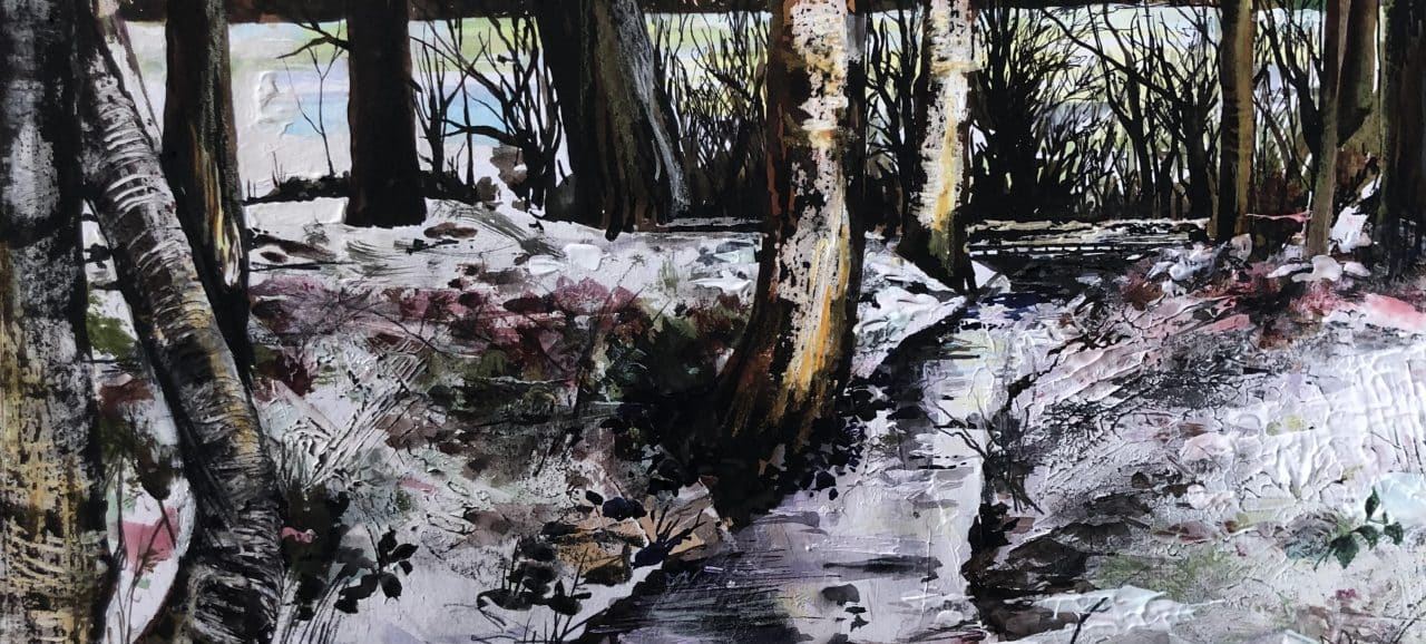 Festive mixed media painting Workshop with Suzanne Riley