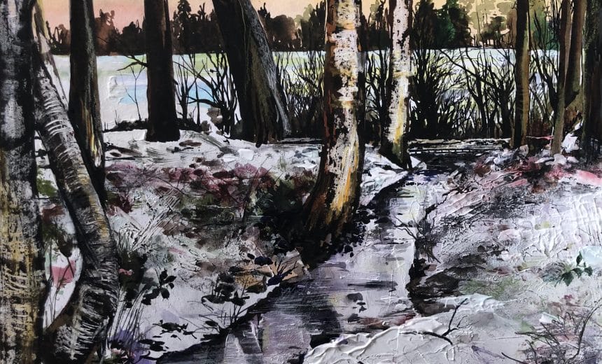 Festive mixed media painting Workshop with Suzanne Riley